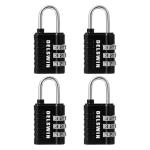 DELSWIN 3-Digit Combination Padlock - 4 Pack