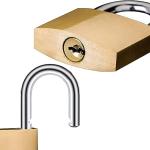 4 Pack Small Keyed Padlocks - 32mm Gold