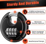 4-Digit Combination Disc Padlock with Steel Shackle