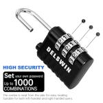DELSWIN 3-Digit Combination Padlock - 4 Pack