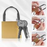 4 Pack Small Keyed Padlocks - 32mm Gold