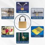 4 Pack Small Keyed Padlocks - 32mm Gold