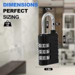 DELSWIN 3-Digit Combination Padlock - 4 Pack