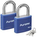 Puroma Heavy-Duty Keyed Padlock - 2 Pack