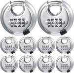 10 Pack of 4 Digit Stainless Steel Combination Locks