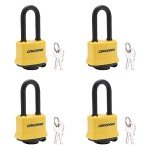 CINCINNO Weatherproof Laminated Steel Padlocks - 4 Pack