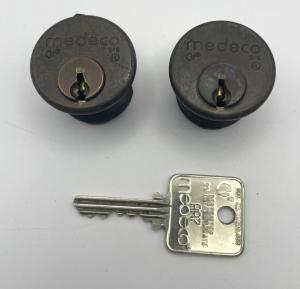 Medeco 1-1/8" Mortise Lock Cylinders Set of 2