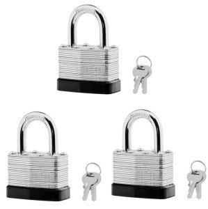 SafiSwords 45mm Laminated Steel Padlocks – 3 Pack