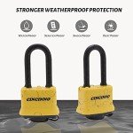 CINCINNO Weatherproof Laminated Steel Padlocks - 4 Pack