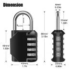 SUTOUG Waterproof 4-Digit Combination Lock - Black