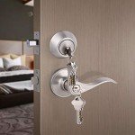 Satin Nickel Front Door Handle with Lock