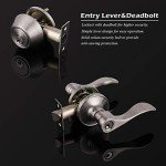 Satin Nickel Front Door Handle with Lock