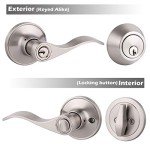 Satin Nickel Front Door Handle with Lock