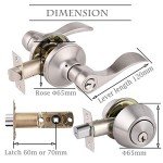 Satin Nickel Front Door Handle with Lock