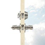 Satin Nickel Front Door Handle with Lock