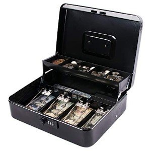 Combination Lock Money Box with Cash Tray