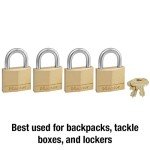 Master Lock 140Q Keyed-Alike Brass Padlocks, 4 Pack