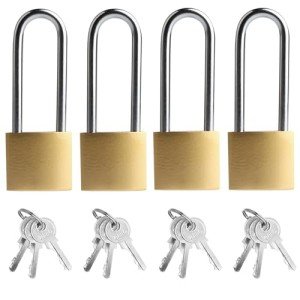 4 Pack Keyed Padlocks for Storage and Lockers