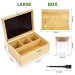 CODOGOY Bamboo Box with Combination Lock & Jars