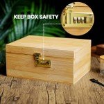 CODOGOY Bamboo Box with Combination Lock & Jars