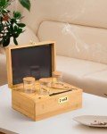 CODOGOY Bamboo Box with Combination Lock & Jars