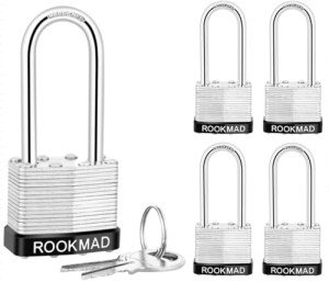 RookMad Keyed Alike Laminated Steel Padlocks - 5 Pack