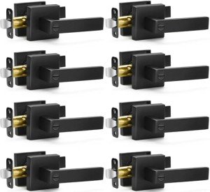 Matte Black Keyless Door Handles - 8 Pack