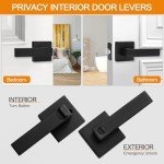 Matte Black Keyless Door Handles - 8 Pack