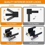 Matte Black Keyless Door Handles - 8 Pack