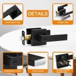 Matte Black Keyless Door Handles - 8 Pack