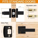 10 Pack Matte Black Keyless Privacy Door Levers