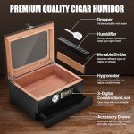 Cedar Wood Desktop Humidor with Glass Top