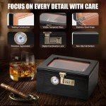 Cedar Wood Desktop Humidor with Glass Top