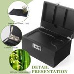 Black Bamboo Lock Box with Removable Compartment