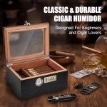 Cedar Wood Desktop Humidor with Glass Top