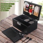 Black Bamboo Lock Box with Removable Compartment