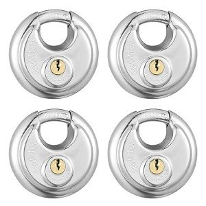 4 Pack Keyed Alike Stainless Steel Disc Locks