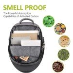 Light Gray Smell Proof Backpack with Lock