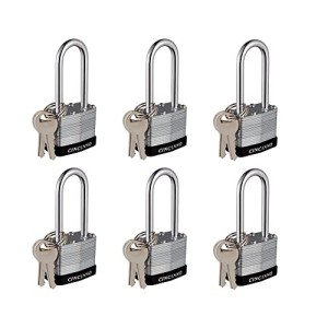CINCINNO 6-Pack Heavy-Duty Keyed Padlocks