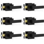Keyless Matte Black Door Handles - 6 Pack
