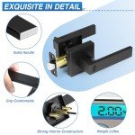 Keyless Matte Black Door Handles - 6 Pack