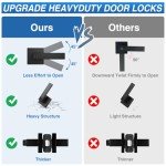 Keyless Matte Black Door Handles - 6 Pack