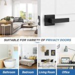 Keyless Matte Black Door Handles - 6 Pack