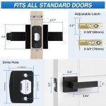 Keyless Matte Black Door Handles - 6 Pack