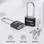 Puroma 2-Pack Unpickable Padlocks with Keys