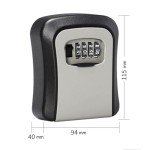 4-Digit Combination Key Safe Box (Black/Silver)