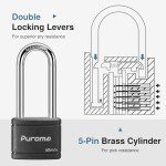 Puroma 2-Pack Unpickable Padlocks with Keys
