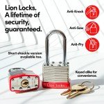 Lion Locks Keyed-Alike Padlock with 2-inch Shackle