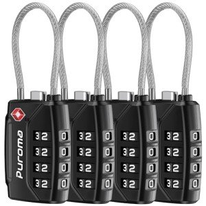 Puroma TSA Approved 4-Digit Luggage Locks - 4 Pack
