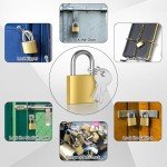 Lockwise 4-Pack Brass Keyed Padlocks with 12 Keys